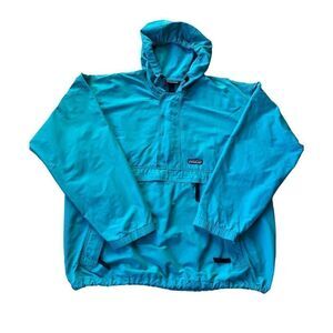 Patagonia Vintage Half Zip Windbreaker Jacket Nylon Size Medium Blue Made in USA